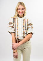 Rows of Embroiderey Blouse 621634 Ivy Jane Jilli Boutique Buckhead Dunwoody
