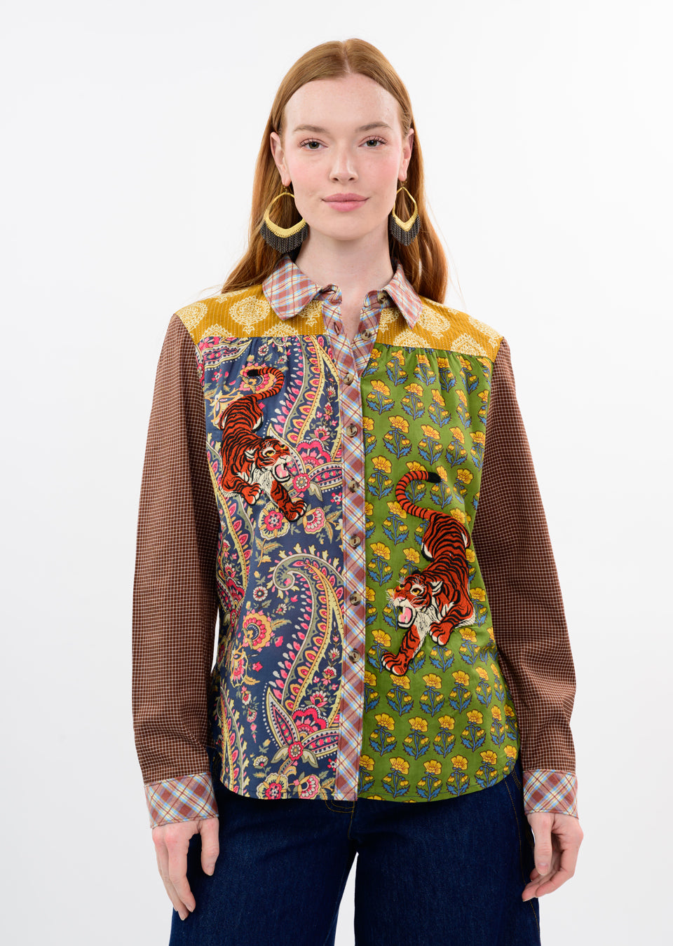 Ivy Jane Tiger Embroidered Patch shirt 630411 Jilli Boutique Atlanta