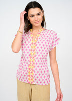 Ivy Jane Women's Trellis Stitched Popover Top 641439 Jilli Boutique
