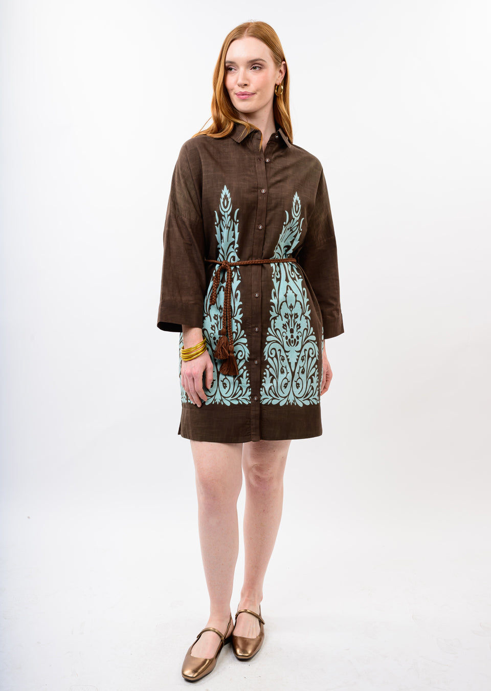 Uncle Frank Placket Embroidered Dress Jilli Boutique 72679
