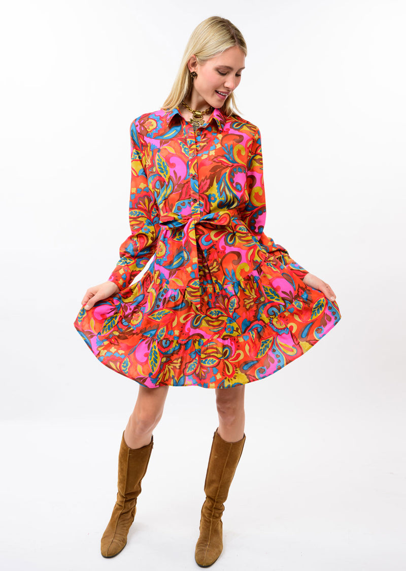 Ivy Jane Uncle Frank Flounce Hem Shirt Dress 73734 Jilli Boutique Dunwoody