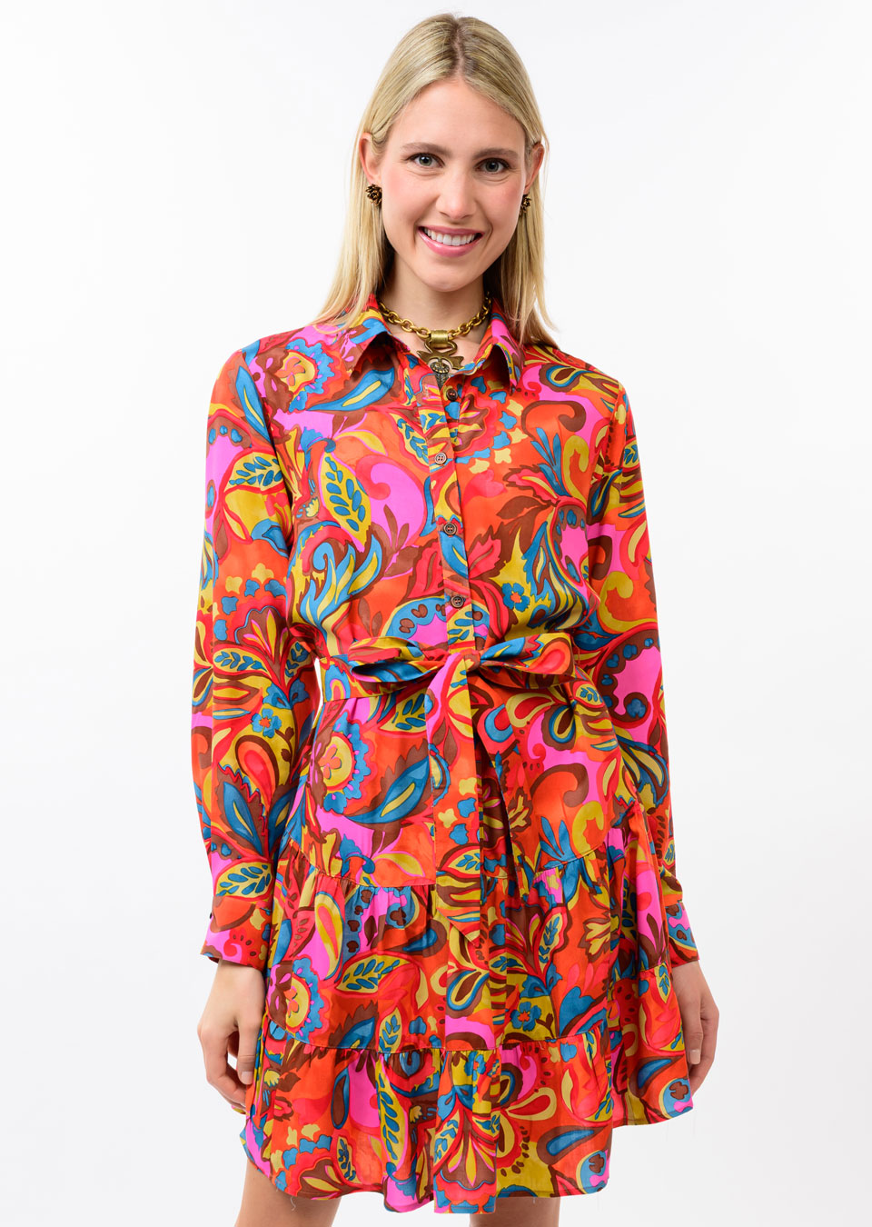 Ivy Jane Uncle Frank Flounce Hem Shirt Dress 73734 Jilli Boutique