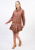 Plaid Embroidered Dress