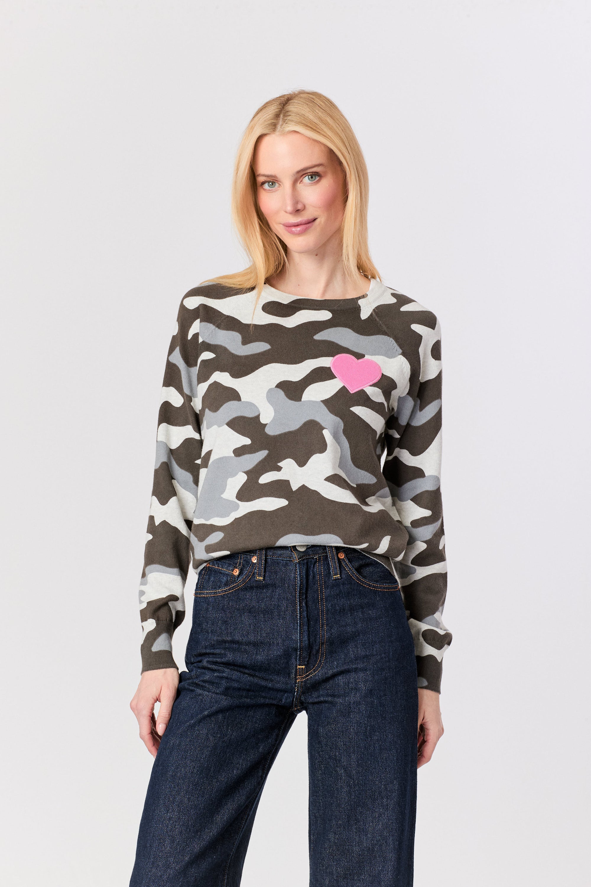 J Society Camo Heart Sweater Jilli Boutique