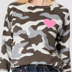 J Society Camo Heart Sweater Jilli Boutique Atlanta
