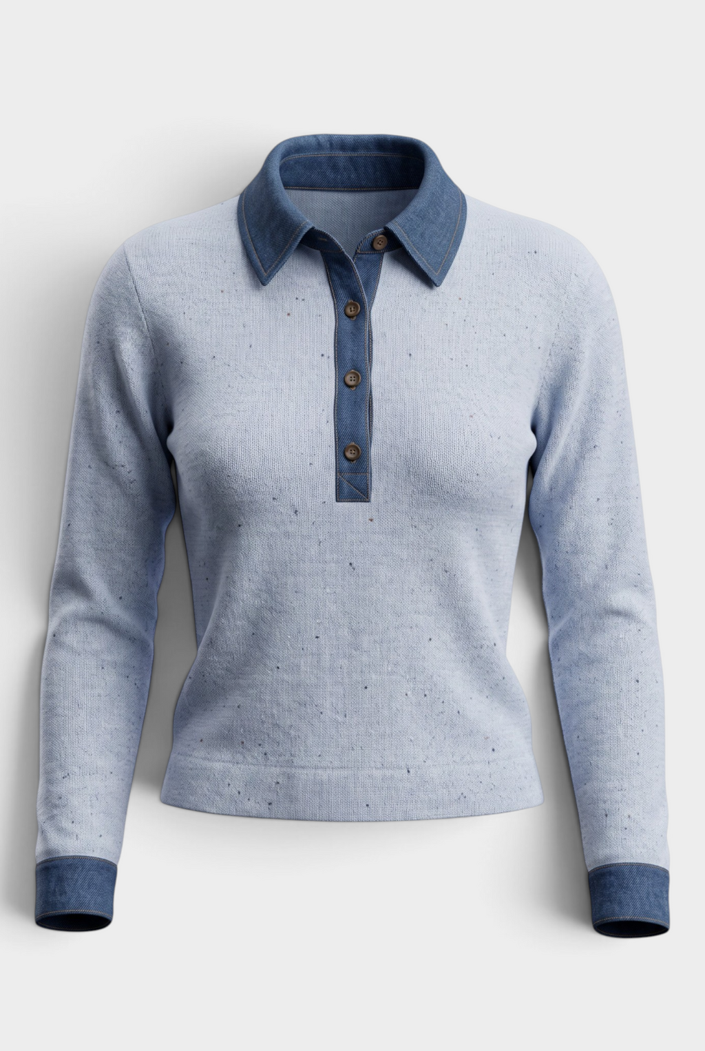 J.Society Denim Collar Shirt Blue Sweater Jilli Boutique