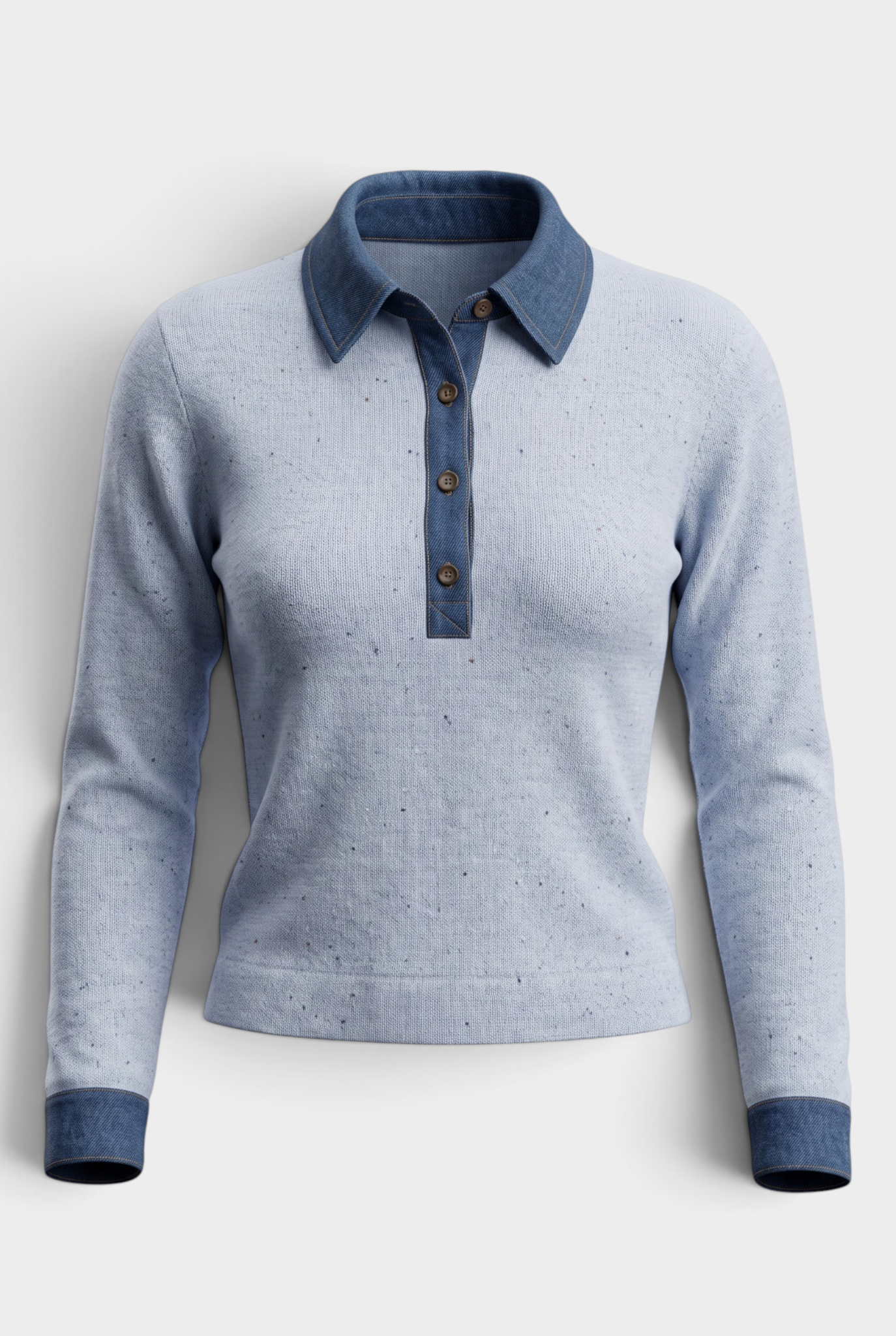 J.Society Denim Collar Shirt Blue Sweater Jilli Boutique
