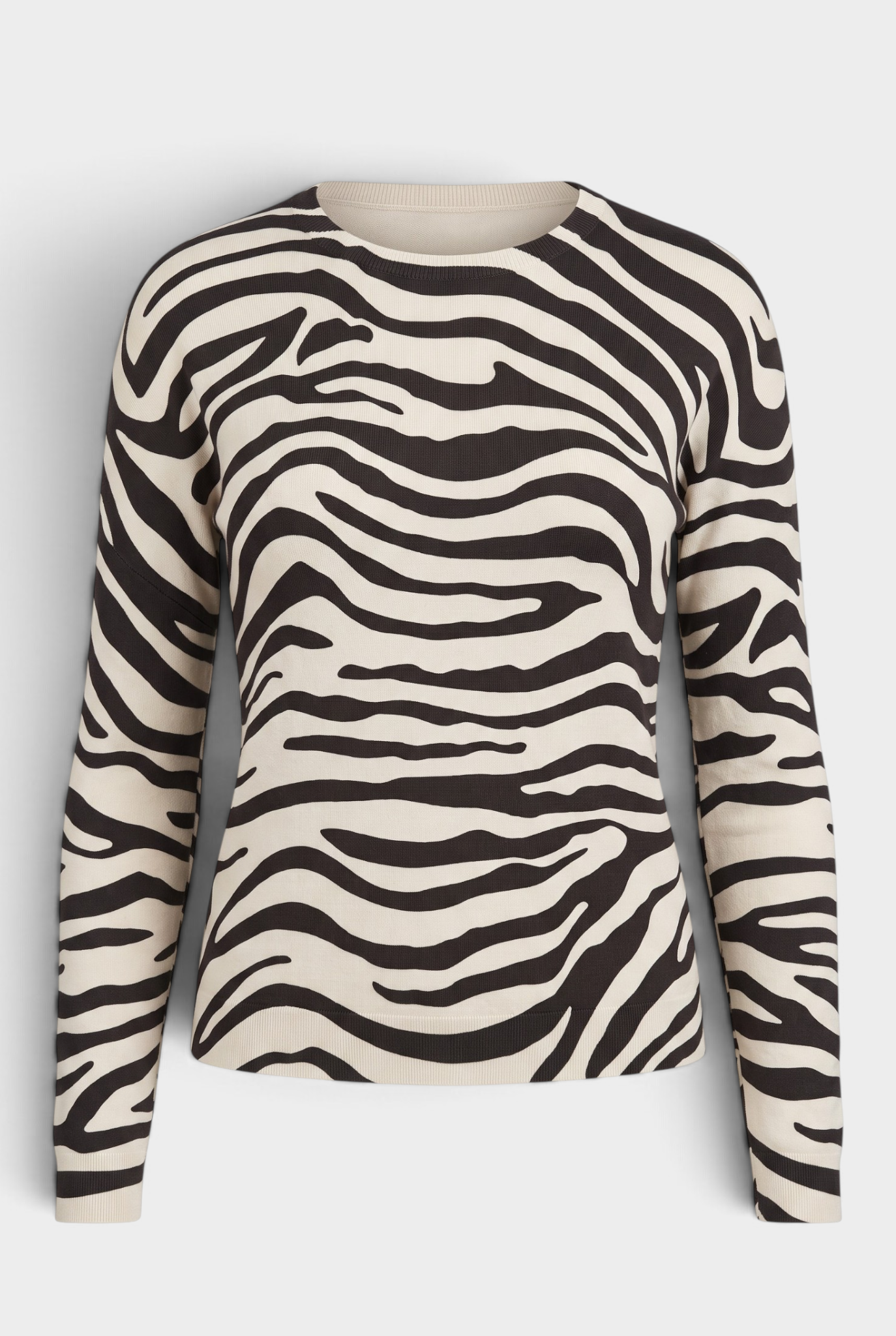 The J. Society Zebra Crew Sweater in Oatmeal Jilli Boutique 