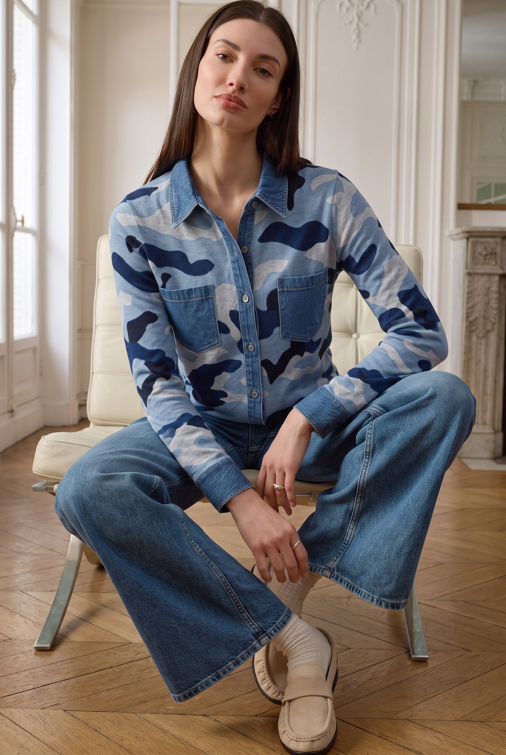 J.Society Denim Pocket Shirt Blue Jilli Boutique 