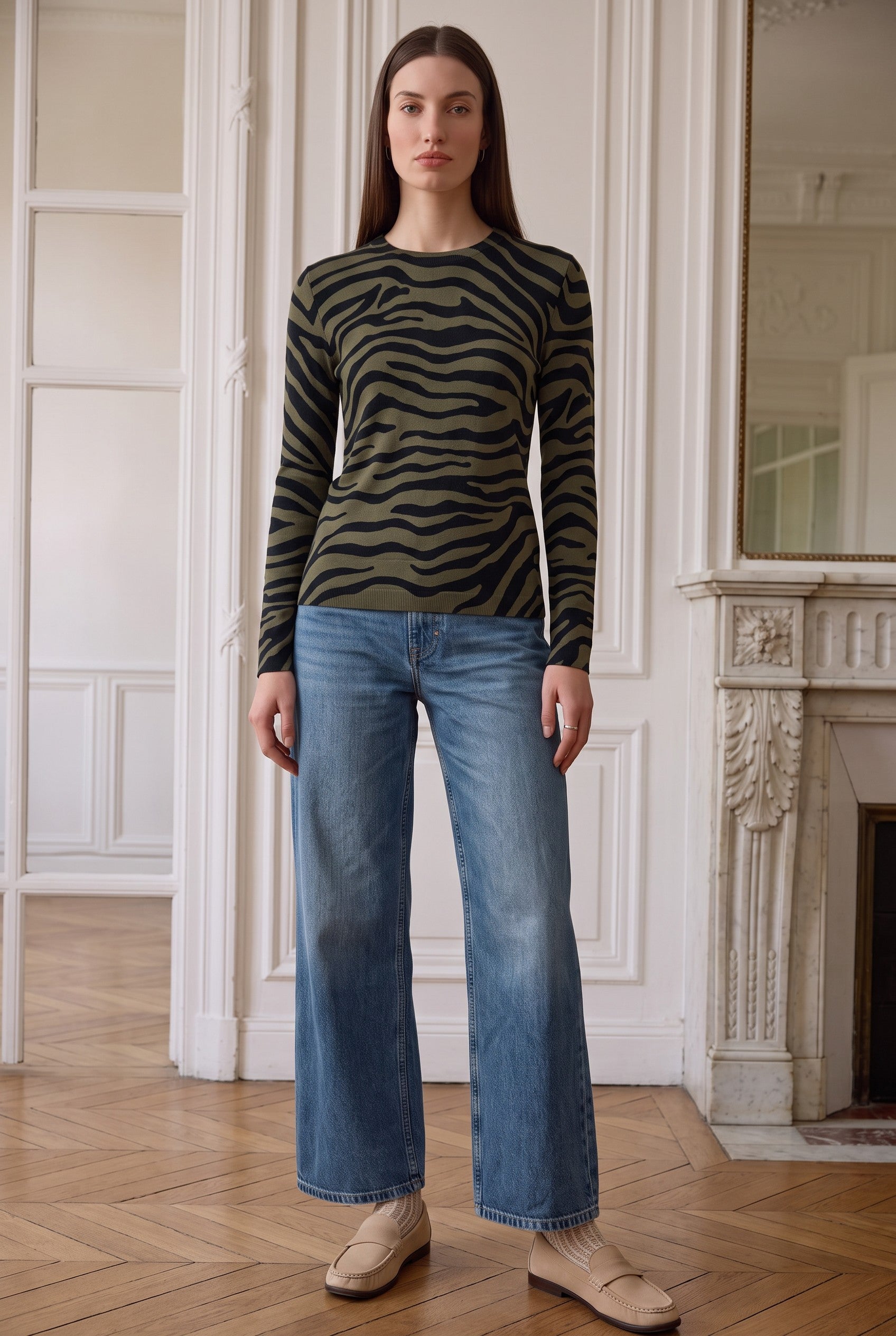 J. Society Tiger Crew Sweater Moss Jilli Boutique 24016 Atlanta