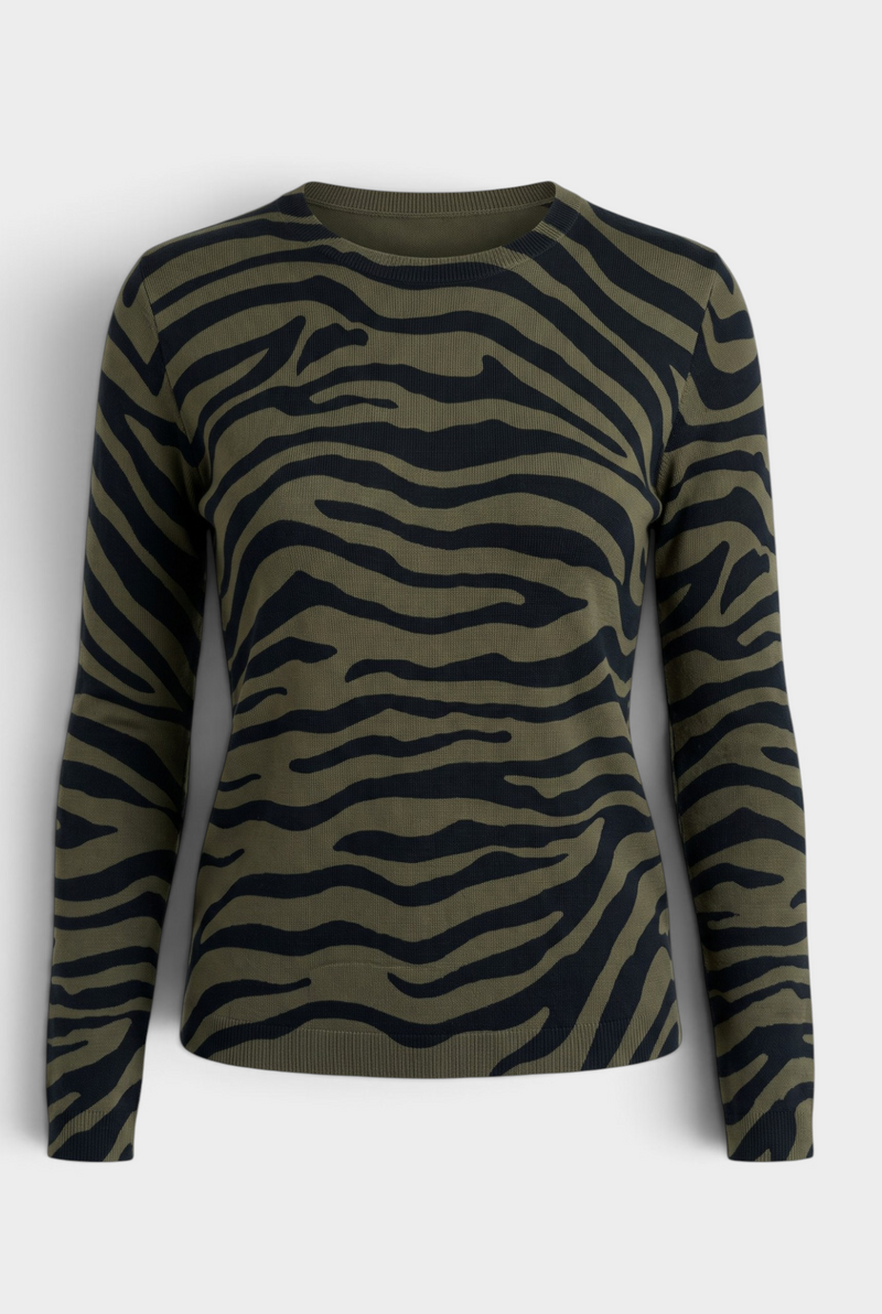 J. Society Tiger Crew Sweater Moss Jilli Boutique Clothing Womens