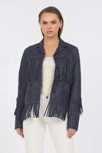 Annie Distressed Leather Jackett Jilli Boutique Indigo