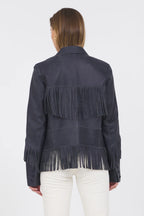 Annie Distressed Leather Fringed Jackett Jacket Jilli Boutique