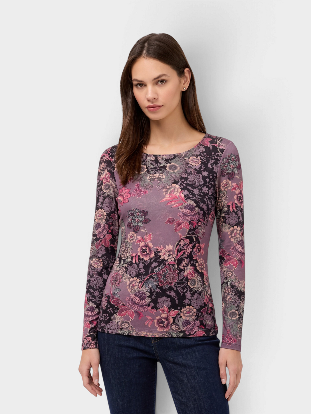 Long Sleeve Boat Neck Mesh Tee Jemma