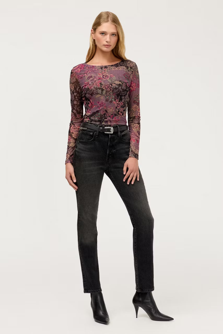 Long Sleeve Boat Neck Mesh Tee Johnny Was Jilli Boutique 