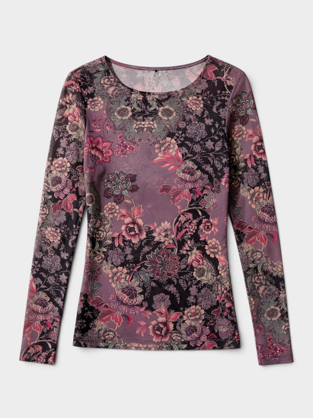Long Sleeve Boat Neck Mesh Tee Jemma
