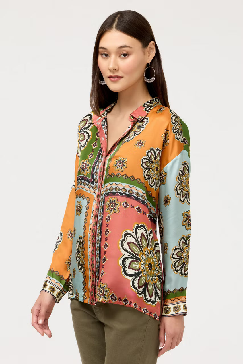 THE AUDREY BUTTON UP SHIRT WITH HIDDEN PLACKET Jilli Boutique Johnny Was Dunwoody