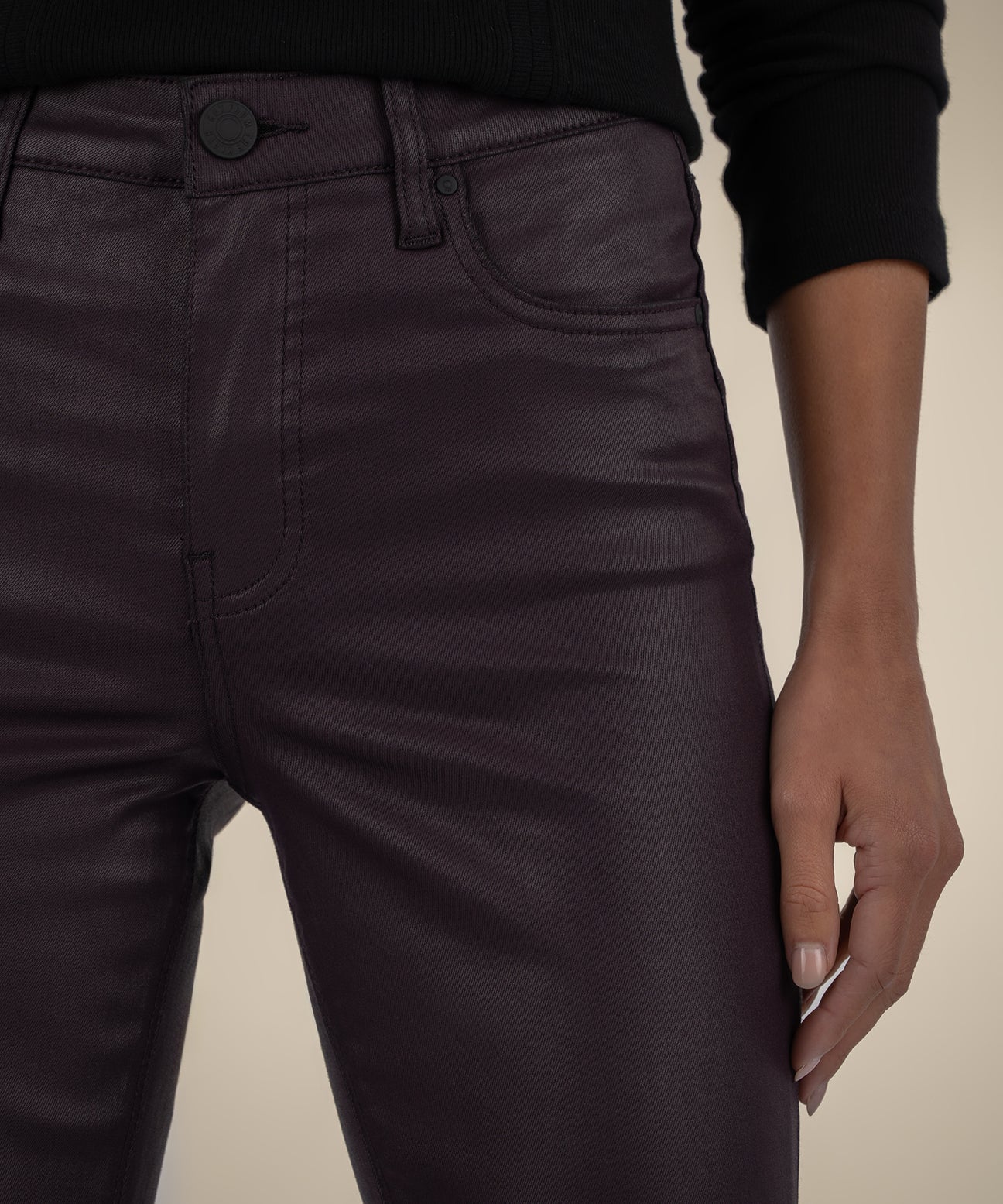 Stella Coated High Rise Flare Pant Kut from the Kloth Jilli Boutique Sangria Atlanta Buckhead Dunwoody