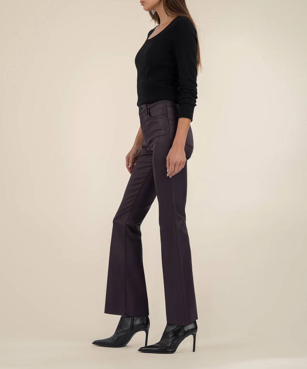 Stella Coated High Rise Flare Pant Kut from the Kloth Jilli Boutique Sangria Coated Denim