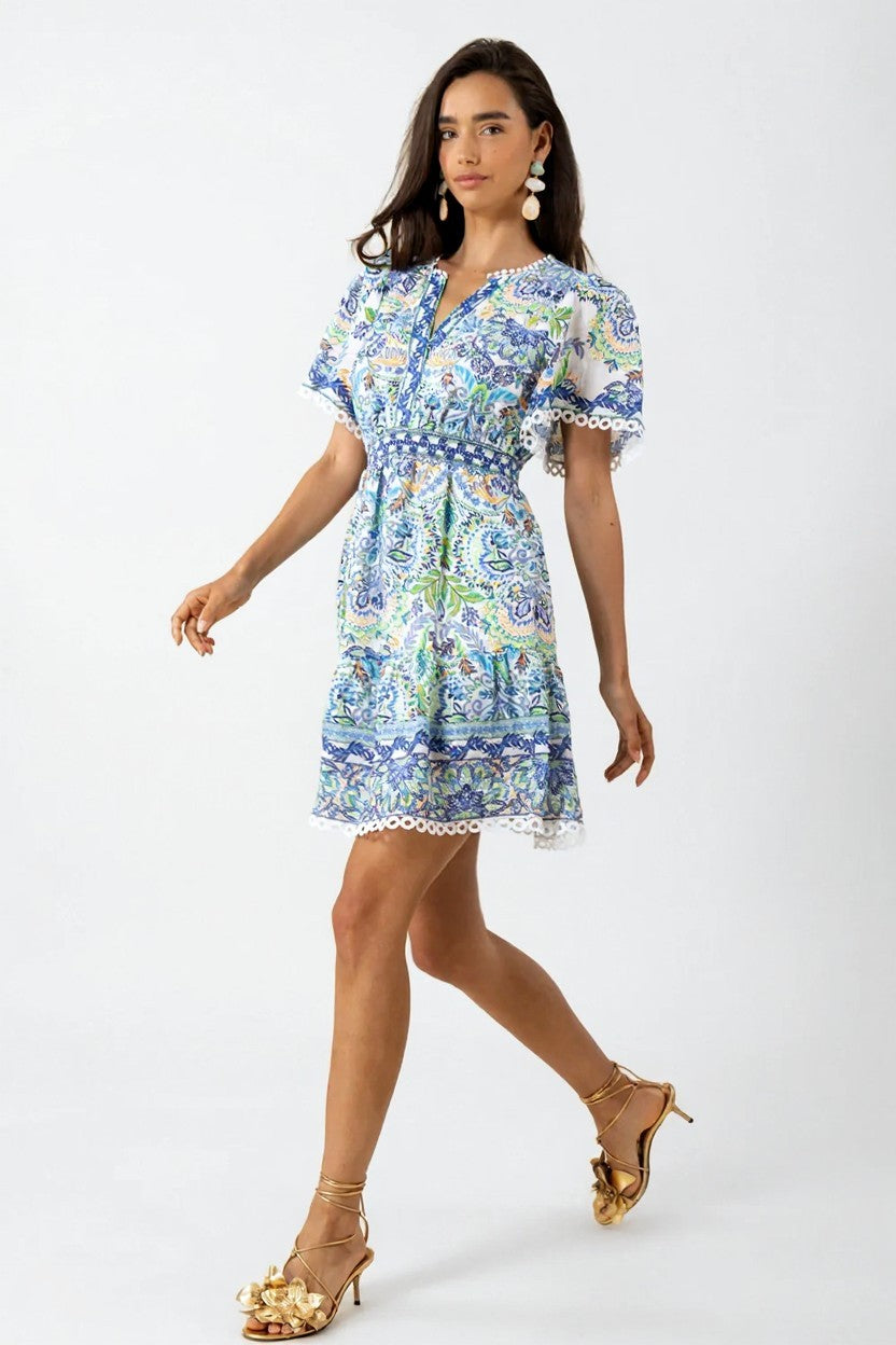 Katelyn Linen Dress by Hale Bob in Blue