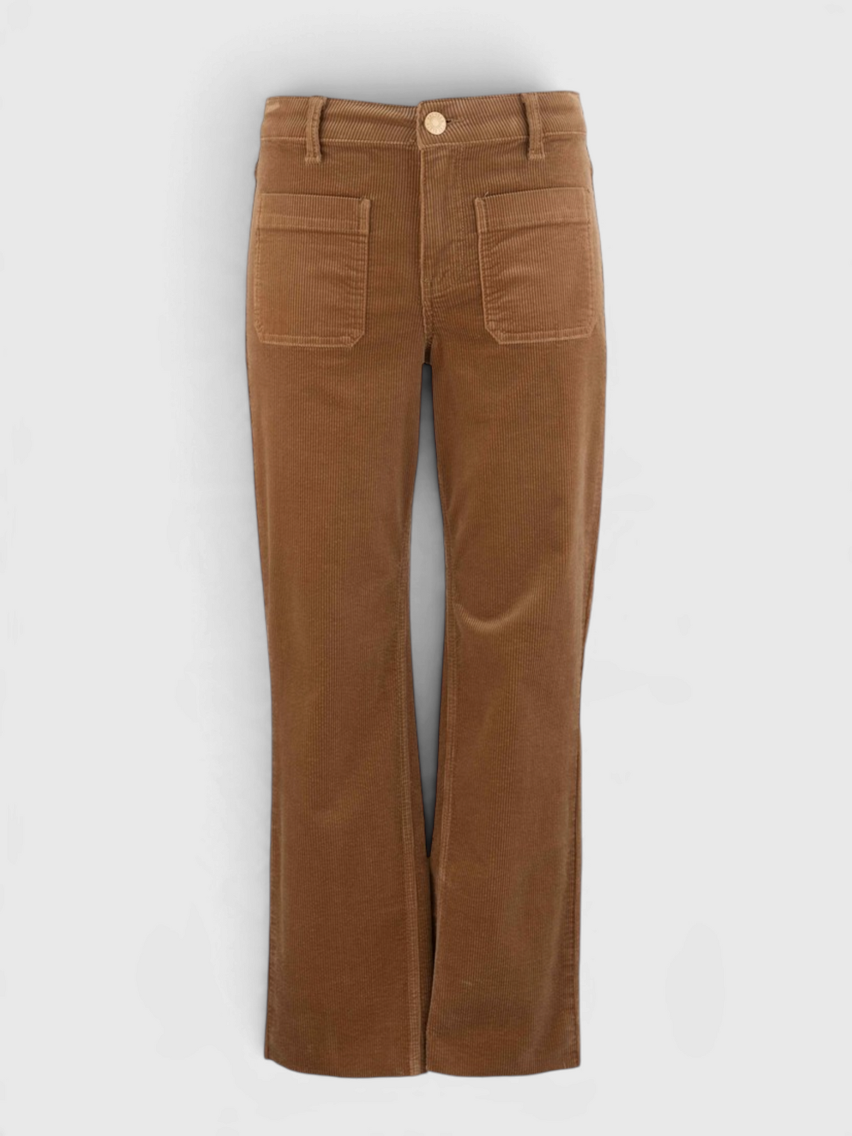 Kelsey Mid Rise Ankle Flare Pant in Camel