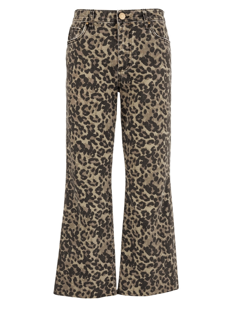 KELSEY HIGH RISE ANKLE FLARE KB63005 RAW HEM Animal Print Jilli Boutique Kut Denim