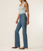 Stella High Rise Flare Clean Hem Denim in Wish Wash Kut From The Kloth Jilli Boutique Atlanta