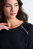 PIPING HOT TEE in Black by Lisa Todd