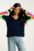 BRITE SIDE Sweater in Navy by Lisa Todd