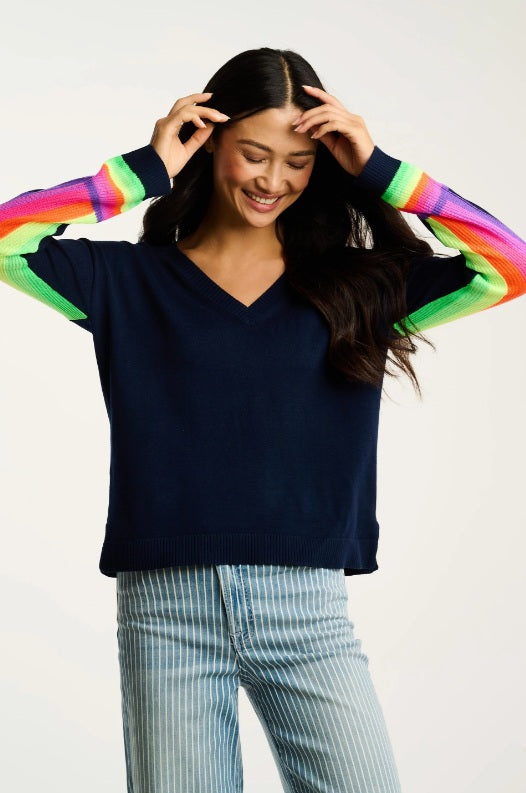 BRITE SIDE Sweater in Navy by Lisa Todd