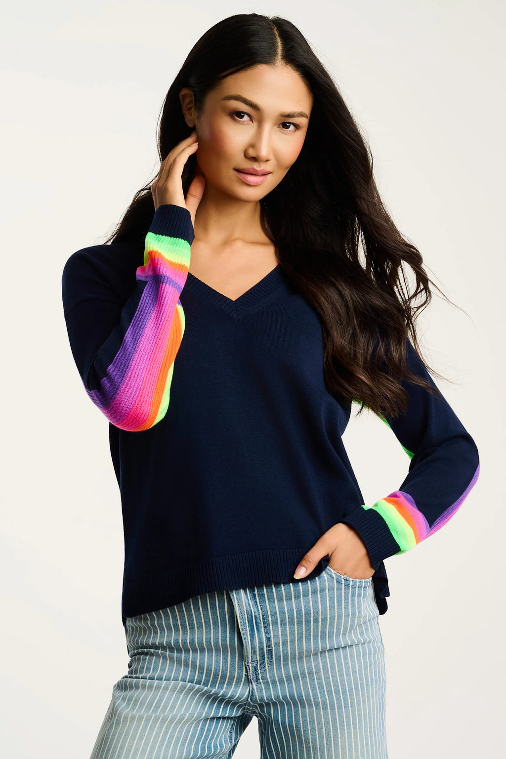 BRITE SIDE Sweater in Navy by Lisa Todd