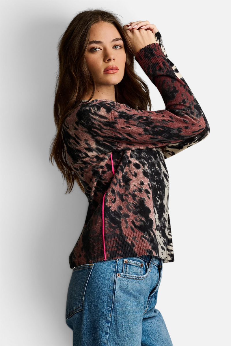 Running Wild Cotton Sweater in Chocolate Feather by Lisa Todd