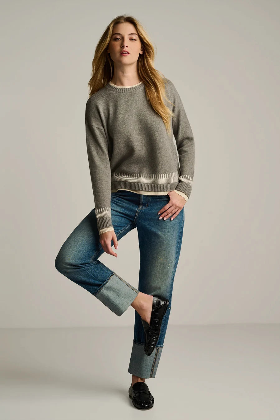 Point Taken Cotton Sweater Grey Shadow Lisa Todd F26-C322 Jilli Boutique Dunwoody Georgia