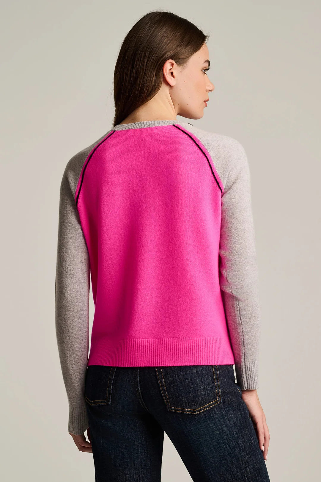 BLOCK OUT Cashmere Sweater in Pink Flash by Lisa Todd Atlanta