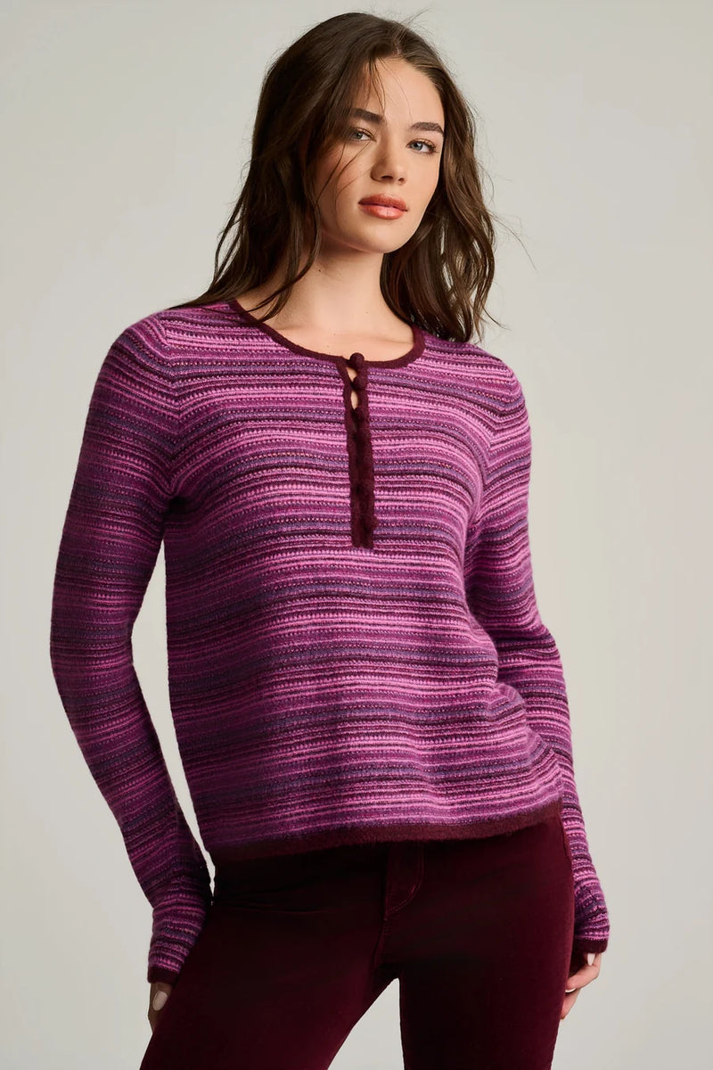 Knit Happens Henley Sweater Pink Berry by Lisa Todd Jilli Boutique Atlanta