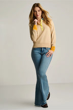 Lisa Todd Pop Posh Sable Jilli Cotton Cashmere Polo Boutique Sweater Style F265-775