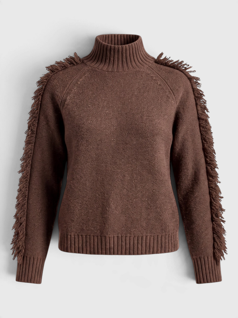 Lisa Todd Fringe Benefits Sweater Cocoa Jilli Boutique