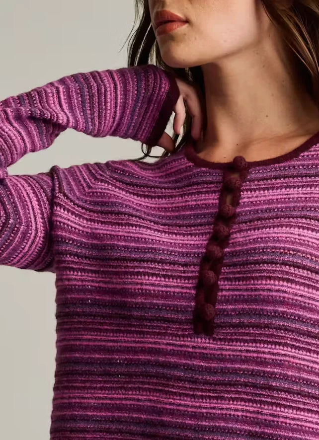 KNIT HAPPENS Henley Sweater Lisa Todd in Pink Berry Style: F26-N141 Jilli Boutique