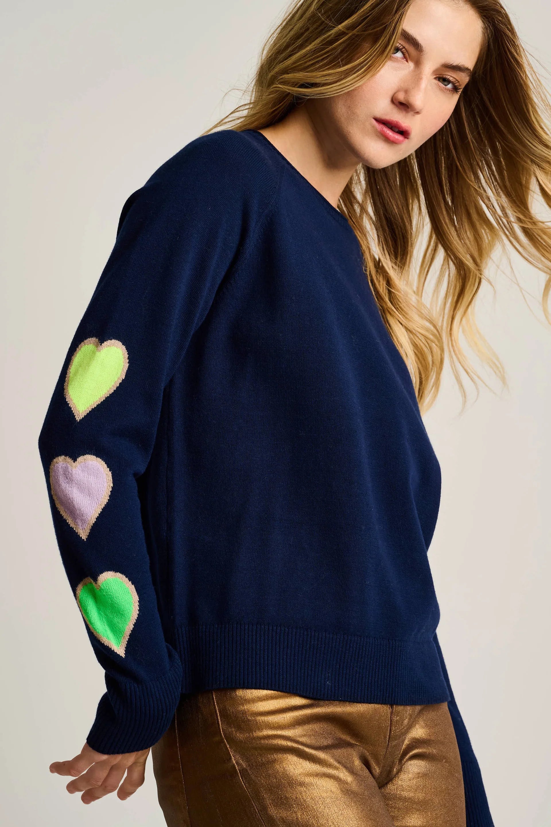 LOVE AFFAIRS COTTON SWEATER Jilli Boutique Navy
