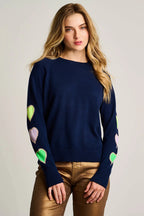 LOVE AFFAIRS COTTON SWEATER Jilli Boutique Navy