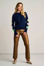 LOVE AFFAIRS COTTON SWEATER Jilli Boutique Navy