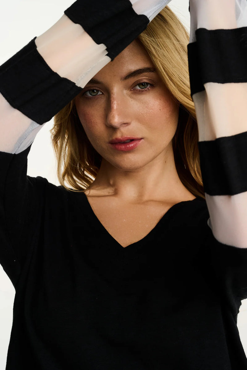 MESH FEST Lisa Todd Black Tee Jilli Boutique