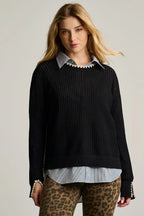 Lisa Todd Power Stitch Black Cotton Pullover Jilli Boutique Dunwoody