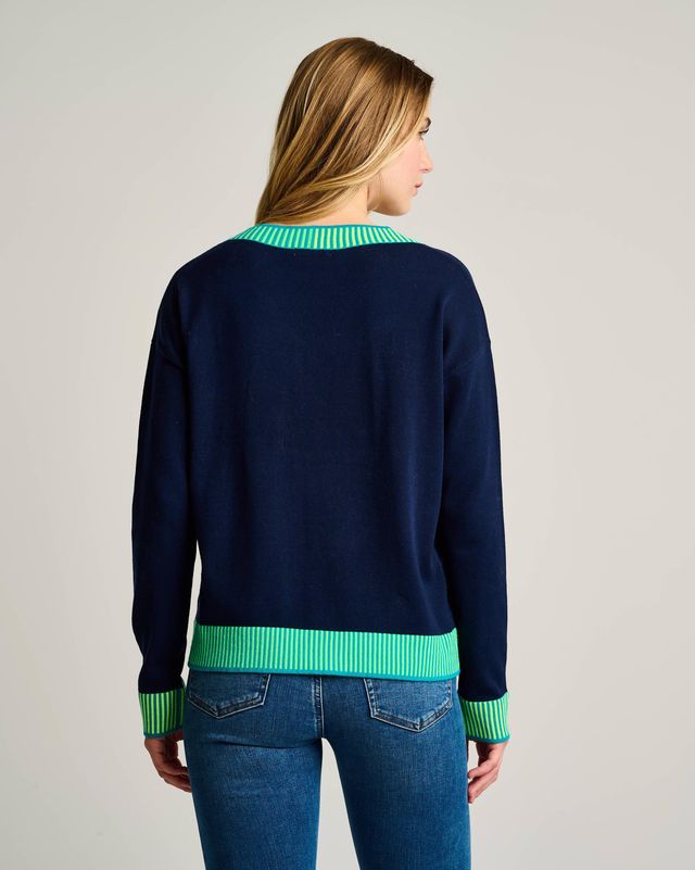 Ribbed and Ready Lisa Todd Navy Jilli Boutique top sweater v-neck sandy springs 