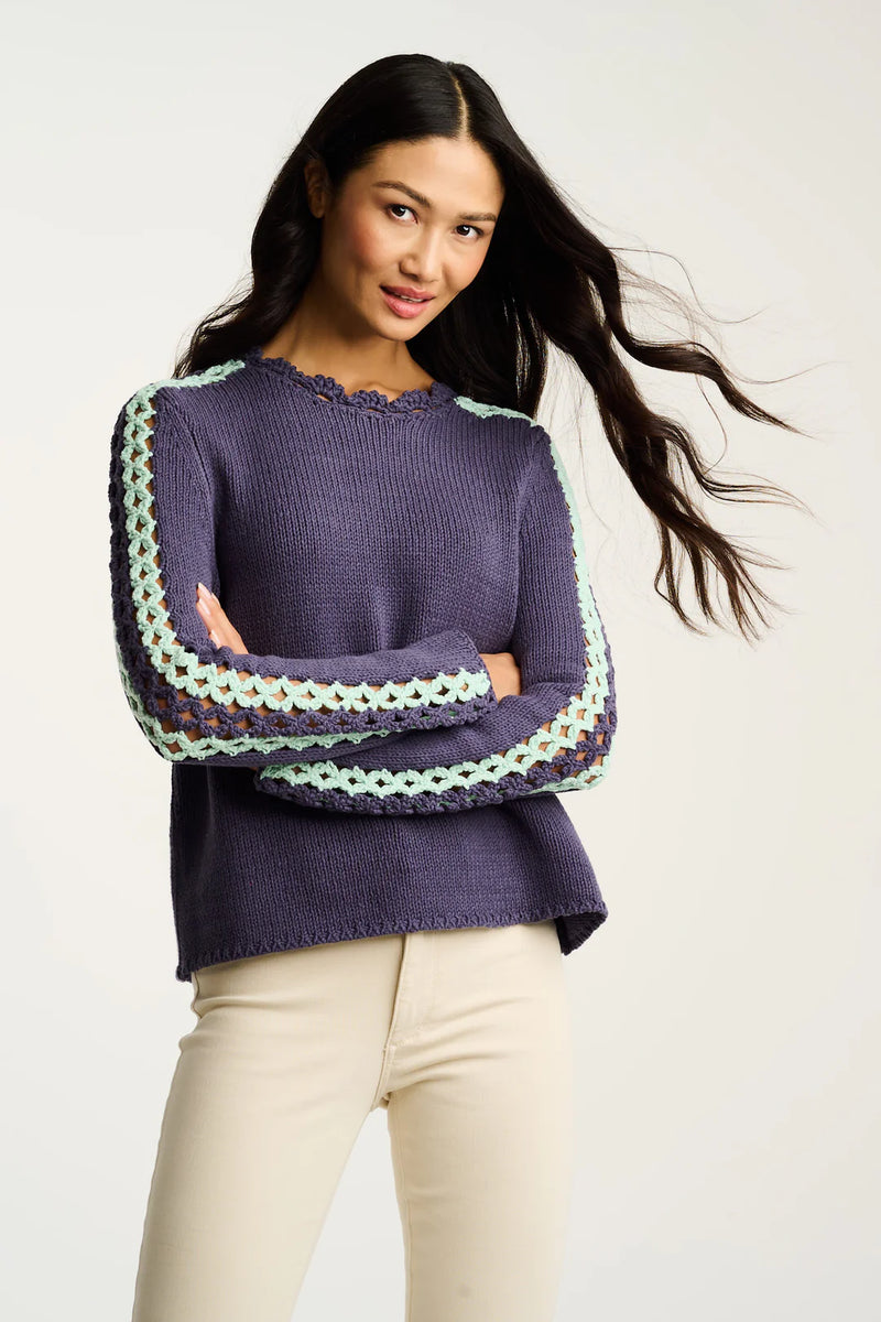 Shore Club Denim Spearmint Lisa Todd Jilli Boutique Cotton Sweater