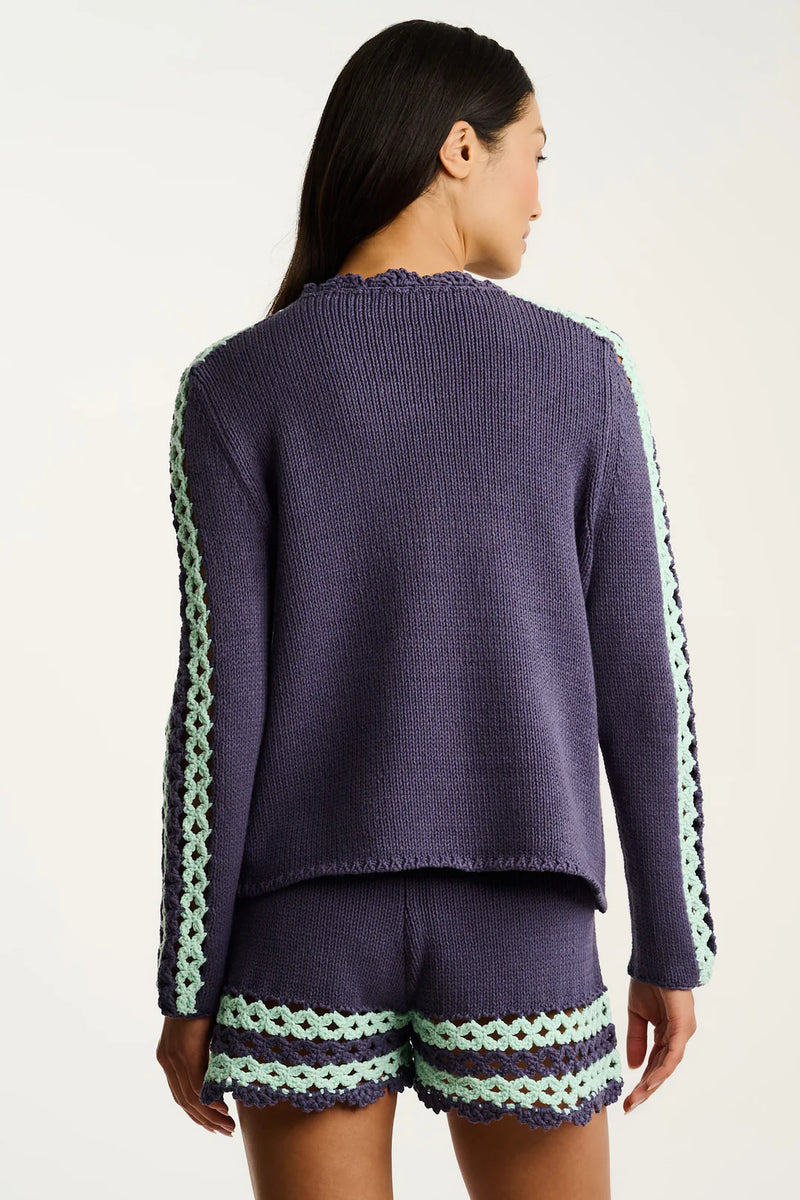 Shore Club Denim Spearmint Lisa Todd Jilli Boutique Cotton Sweater SALE!