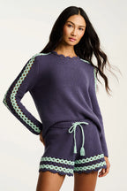 Shore Club Denim Spearmint Lisa Todd Jilli Boutique Cotton Sweater SALE