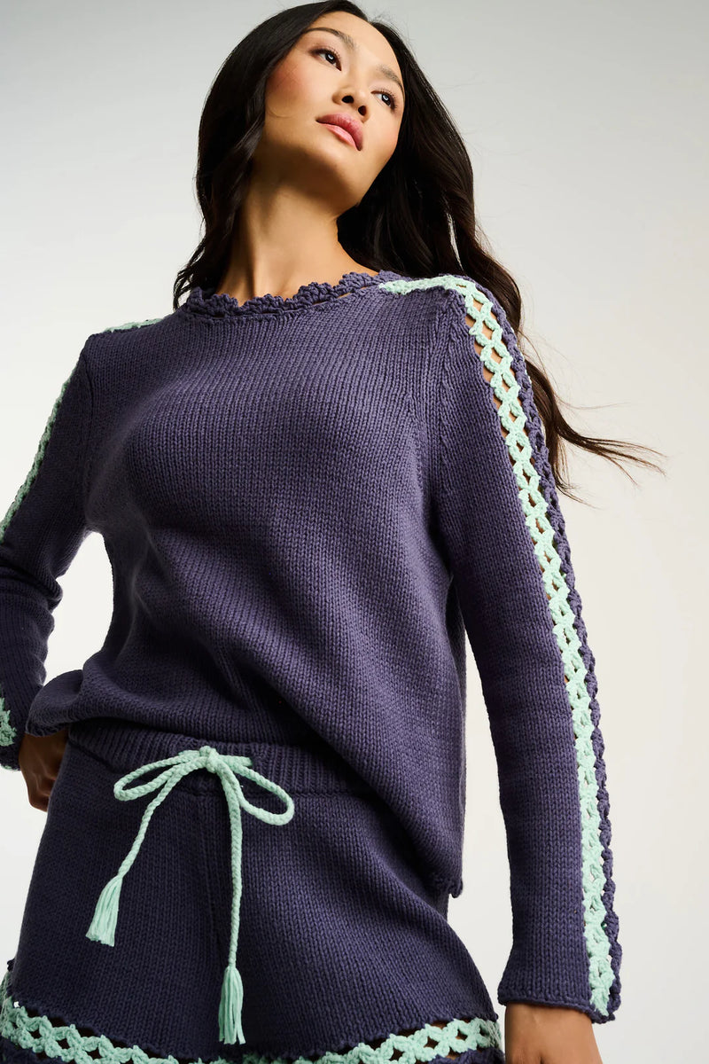 Shore Club Denim Spearmint Lisa Todd Jilli Boutique Cotton Sweater