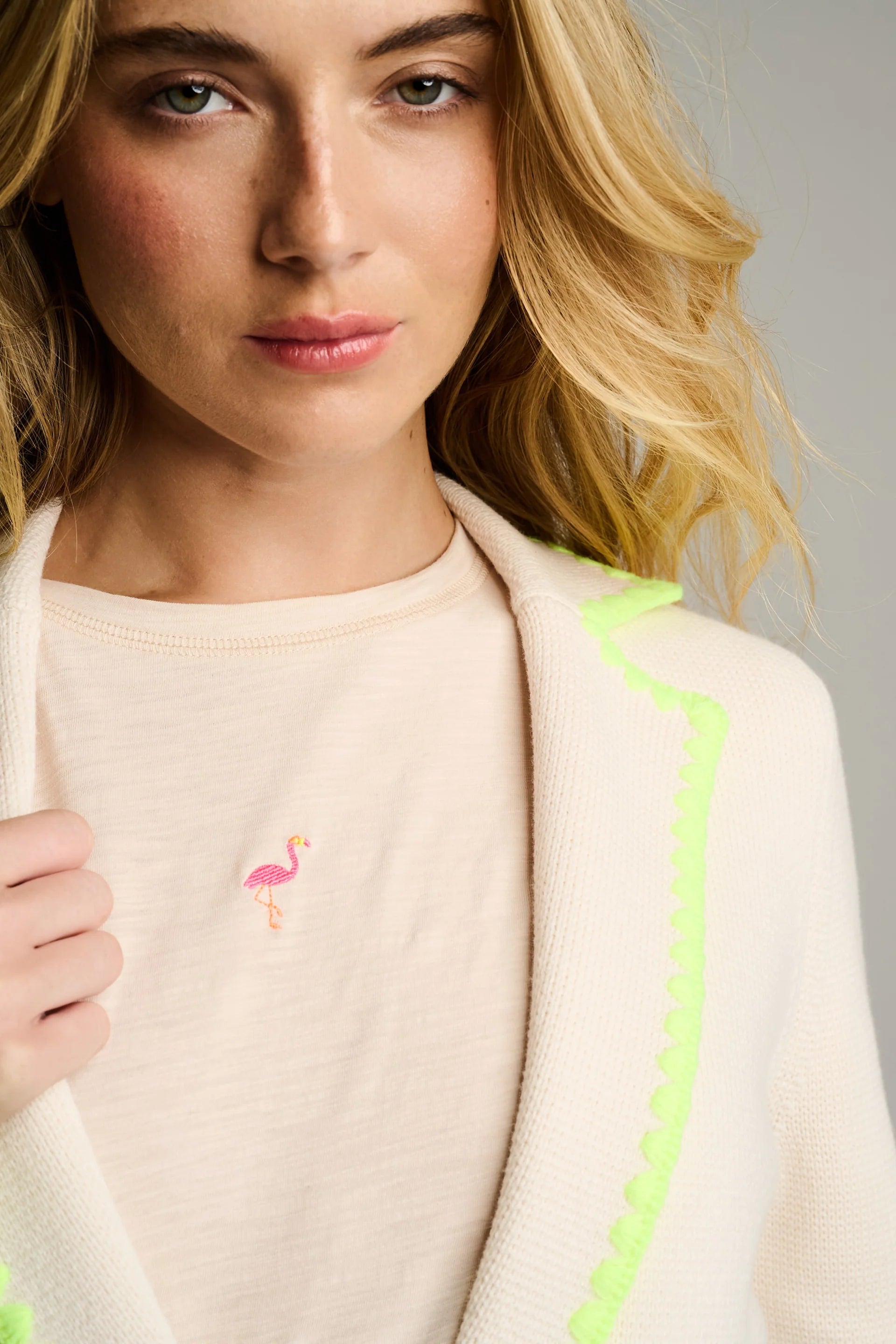 Stitchy Mix Blazer in Natural by Lisa Todd Sweater