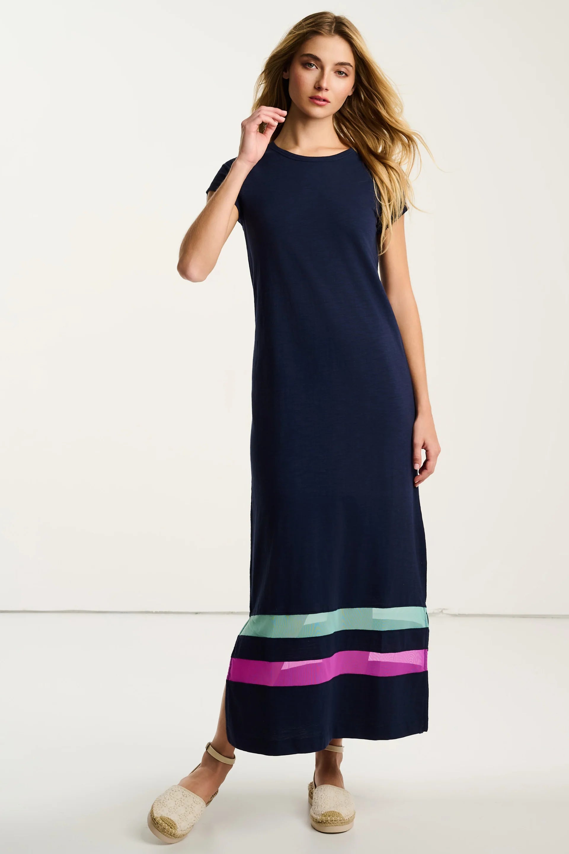 THE MESHER DRESS Navy Lisa Todd